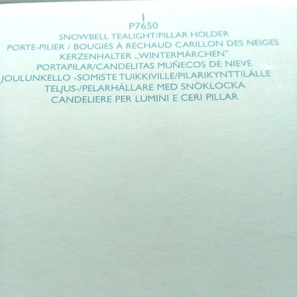 Partylite Snowbell Tealight Candle Holder P7650 Ceramic Snowmen Pillar w/ Box - Picture 10 of 10